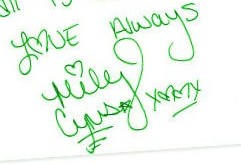 Miley Cyrus Autograph