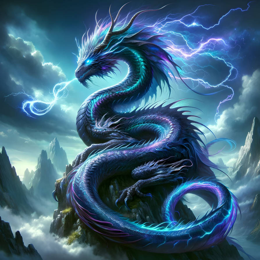 Solar Drake Creature Stormsoul Serpent: The Ethereal Lightning Drake by FabledPets on DeviantArt