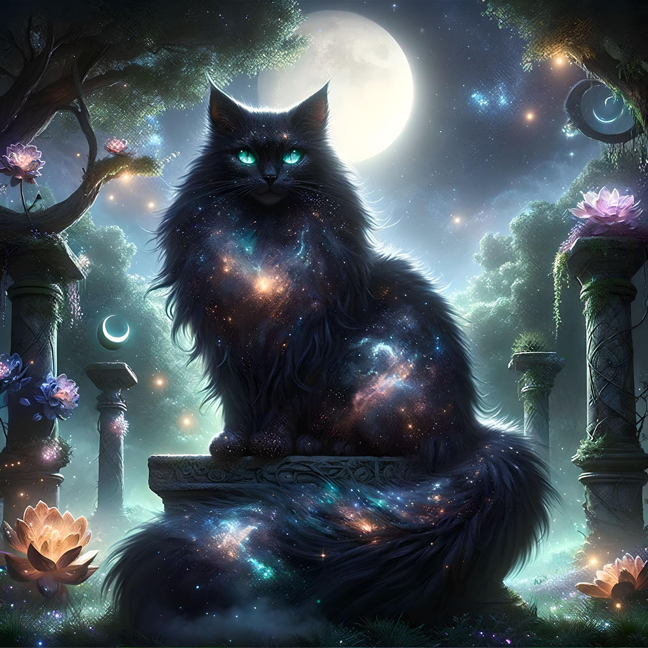 Cosmic Cat Tree Cosmic Garden Cat by FabledPets on DeviantArt