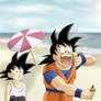 Goku and Goten at the Beach