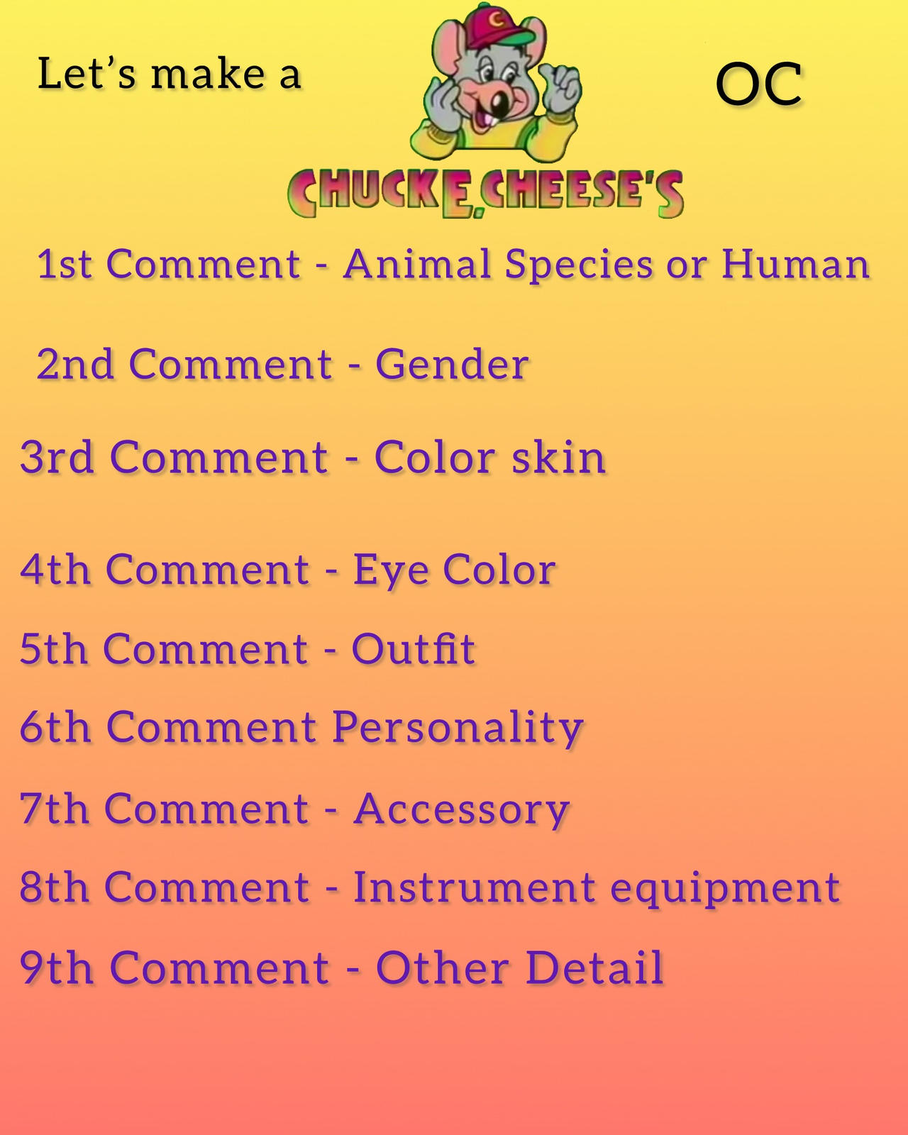 Cheese Oc Chucky cheese oc comment challenge by Artsymlp12 on DeviantArt
