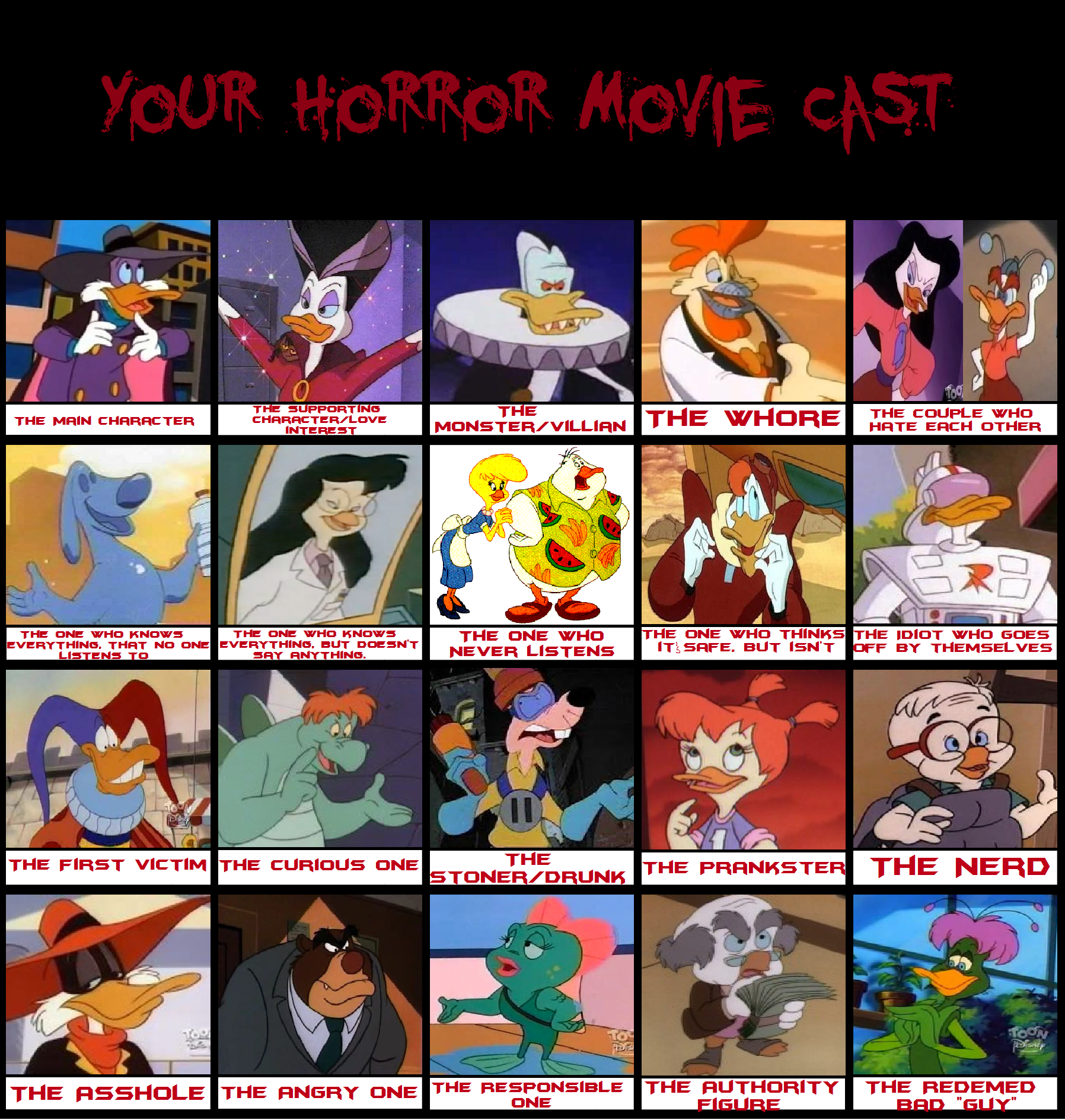 My DWD Horror Movie Cast Meme