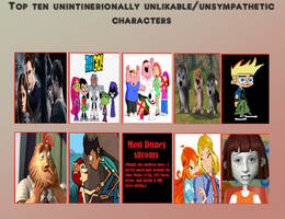 10 Unintentionally Unlikable Characters Meme