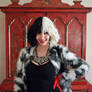 Cruella de Vil Cosplay smiling