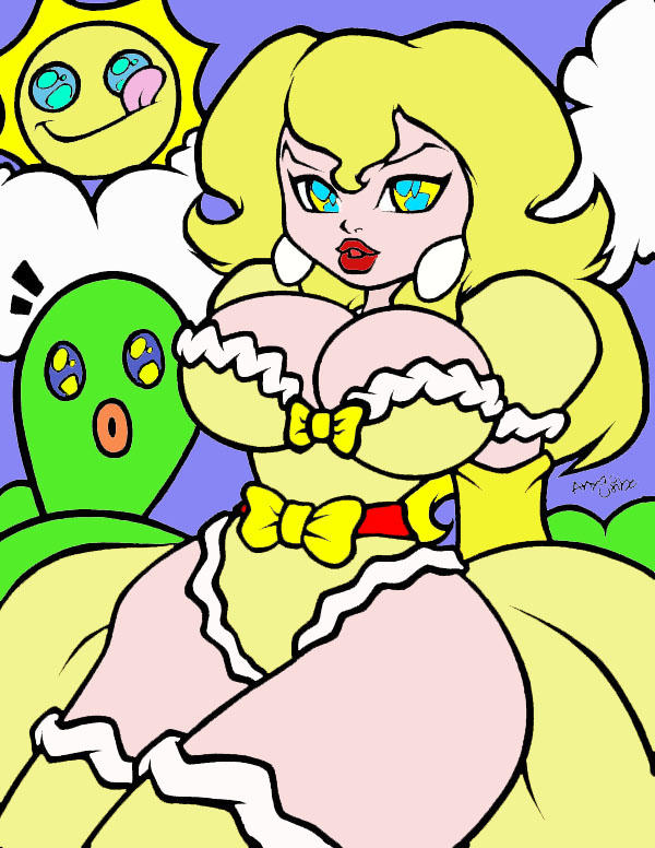 Pincess Peach in Marioland Ink by AnyaUribe Colore