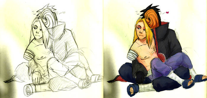 Naruto - TobiDei before and after