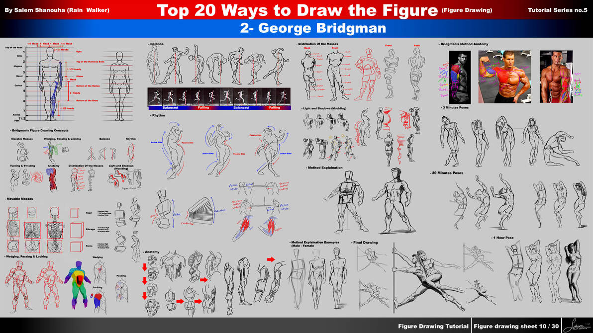 Top 20 Ways to Draw the Figure (2-George Bridgman) Tutorial series No.5 Top 20 Ways to Draw the Figure (2-George Bridgman)