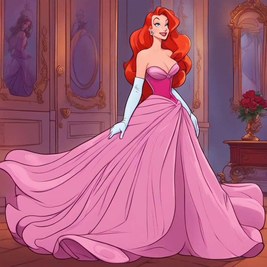 Jessica Rabbit in a Disney Princess gown by manyyears on DeviantArt