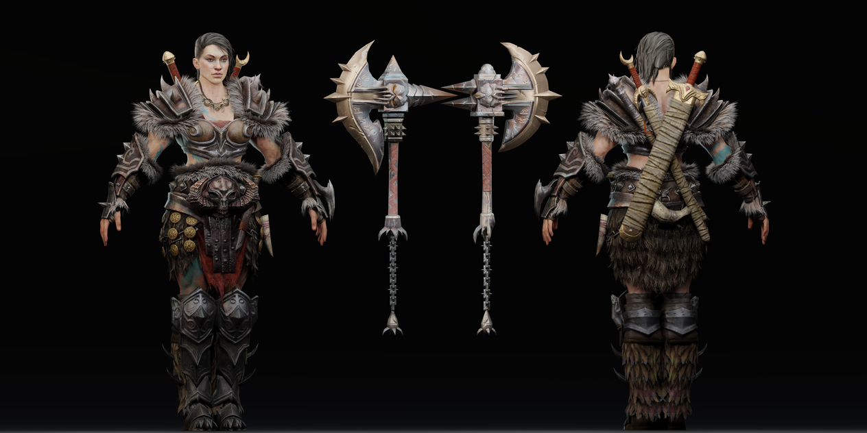 Barbarian Female Var.1 - Diablo Immortal by Flvck0 on DeviantArt