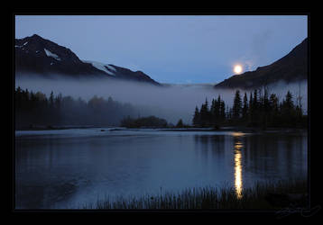 Moon over Exit Glacier