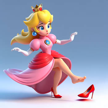 Princess Peach Loses Her Shoe