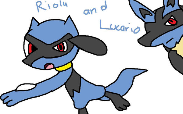 Lucario and Riolu by mewtwomew on DeviantArt