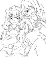 Richan y hiyorin lineart 