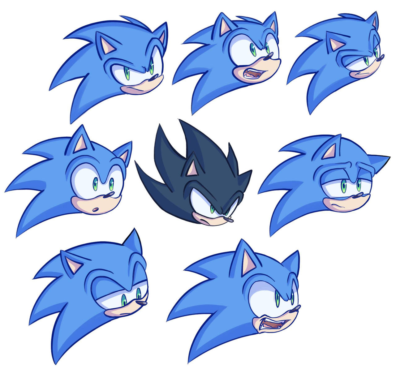 Sonic Faces with different expressions :) by Nelliari on DeviantArt