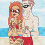 Alexander Zakarin and Tigris on the beach