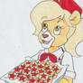 The pioneer Soviet girls offering cookies