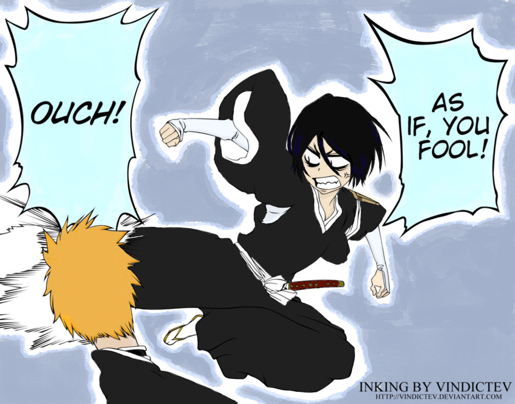 Bleach 460 rukia kicks ichigo