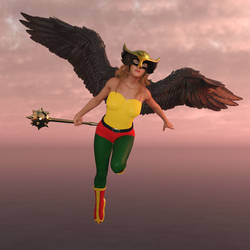 Hawkgirl In Flight