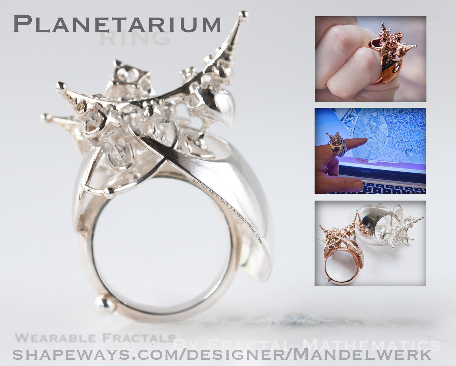 3D Printed Fractal Ring - Planetarium - by MANDELWERK