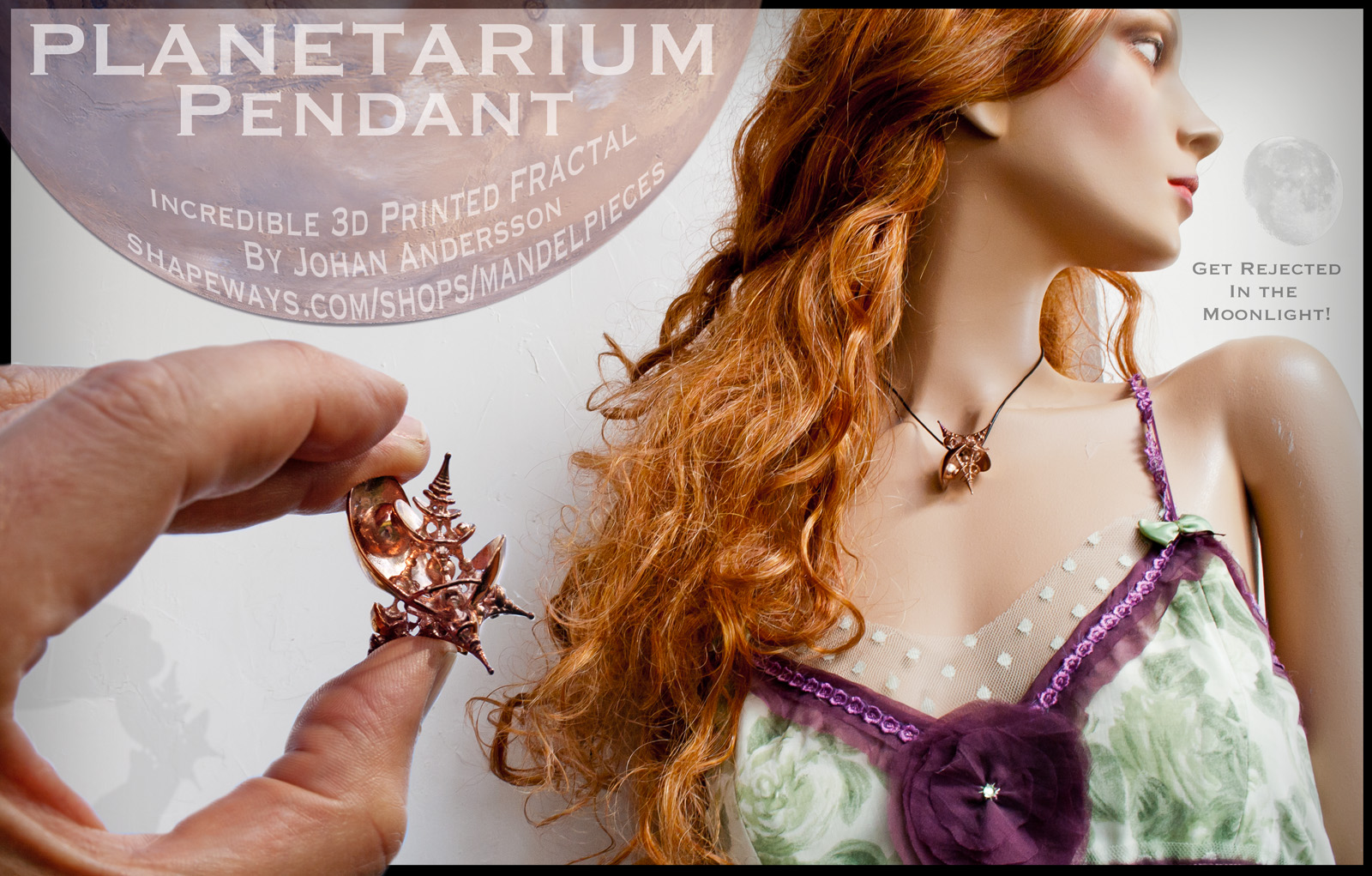 Planetarium Pendant - Fractal Jewelry