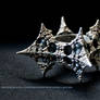 Dragon Fractal Ring - Patinated Silver 3D print