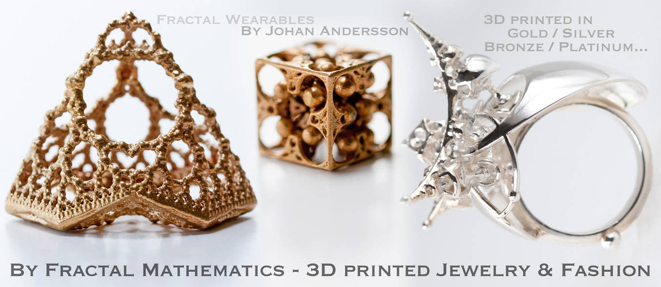 3D printed Jewelry - By Fractal Mathematics by MANDELWERK