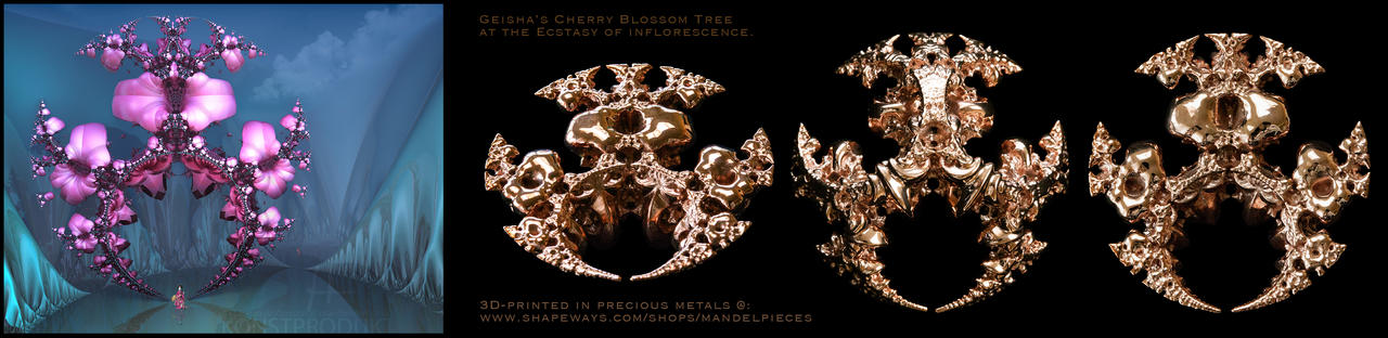 Geishas Cherry Blossom Tree Pendant by MANDELWERK