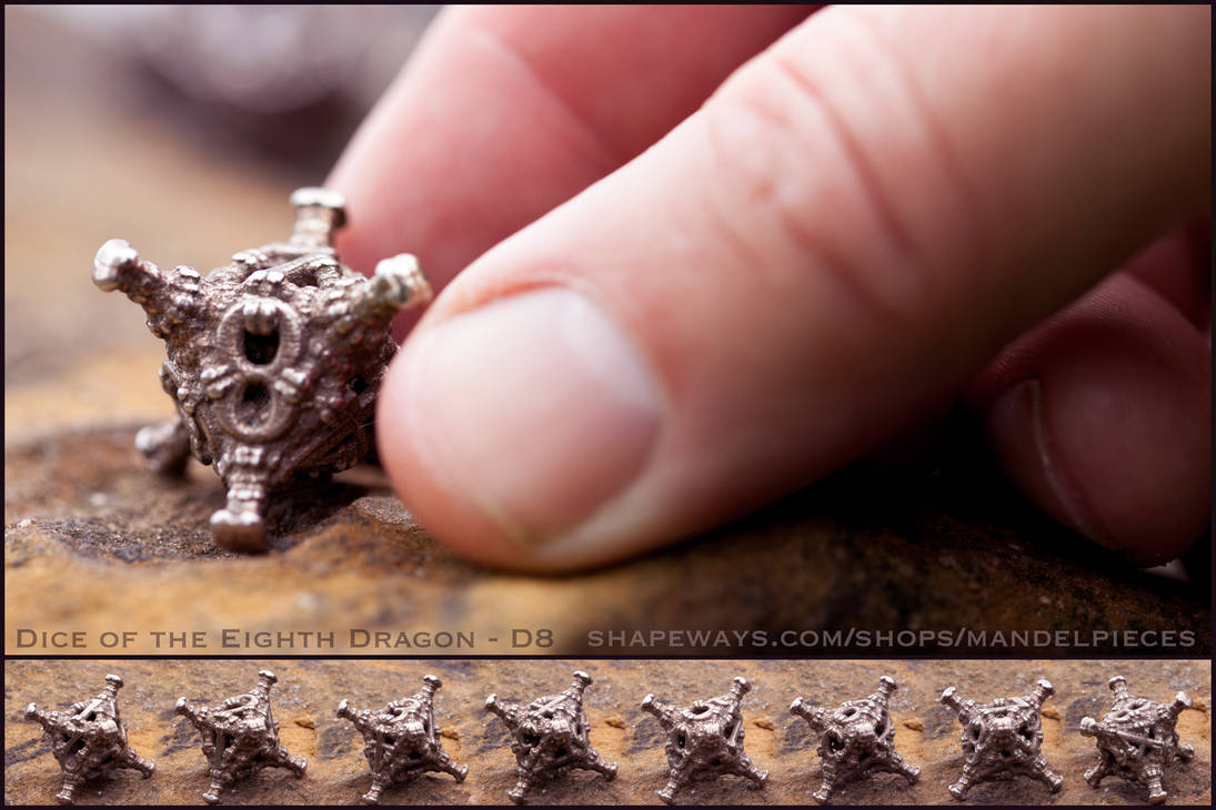 Dice of the Eighth Dragon - 3D printed Fractal D8 by MANDELWERK
