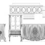 Sketch of kitchen furniture