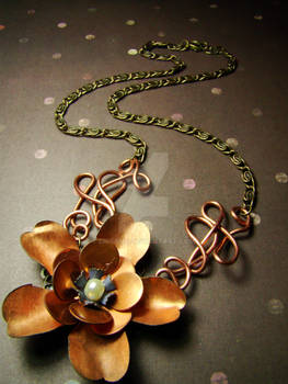 Copper Flower Necklace