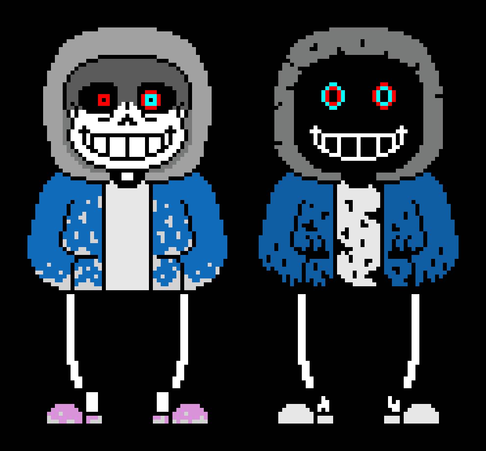 Dust Sans and Dustdust Sans Battle Sprites Revamp by