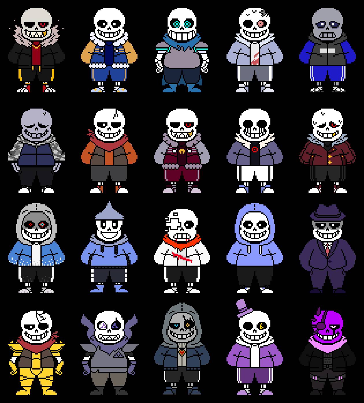 Horror! Sans - Battle Sprite - v2 by daunderspriter on DeviantArt