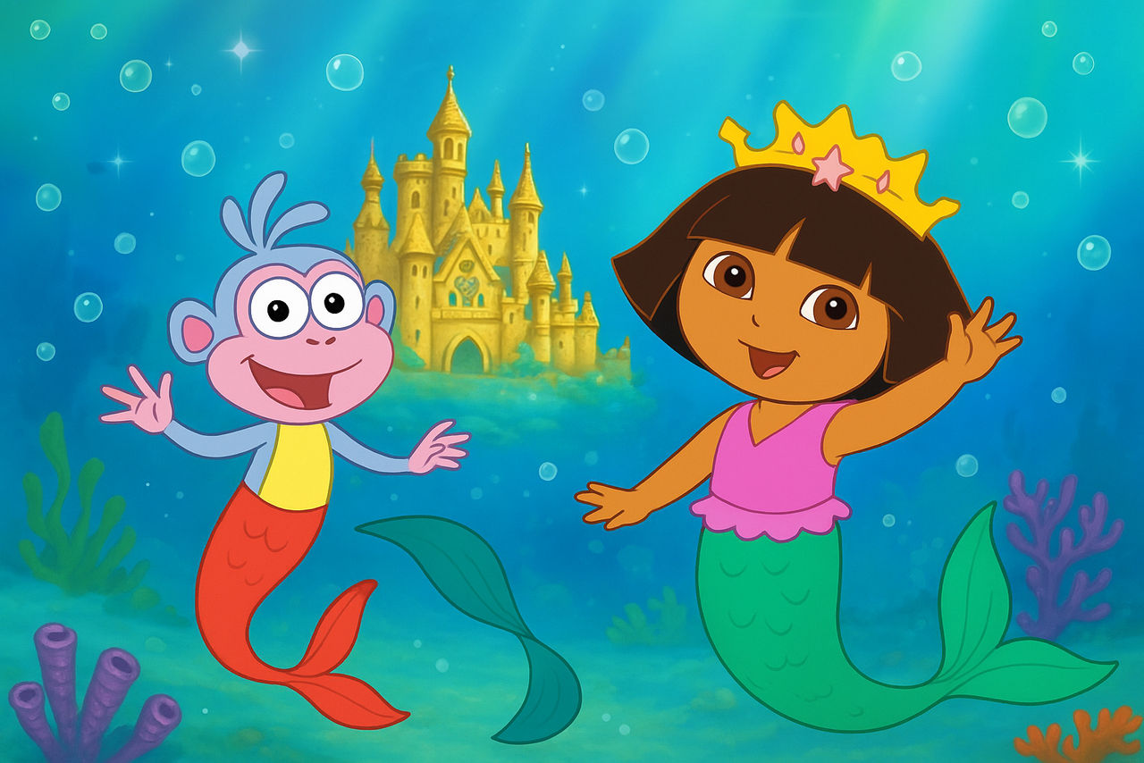 Mermaid Dora n mermonkey Boots in mermaid kingdom by Haniya386 on ...