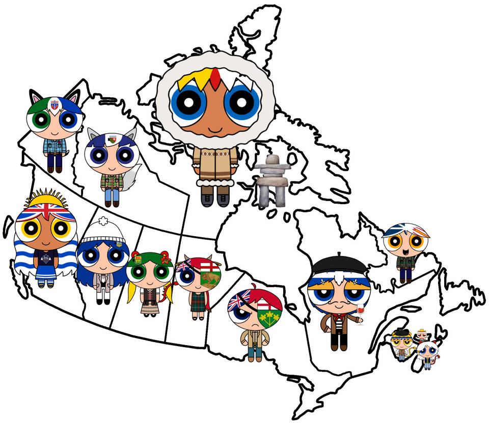 Powerpuff Canadian Provinces map by Haniya386 on DeviantArt