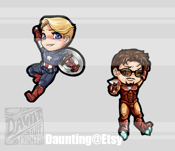 Captain America + Iron Man Bookmarks