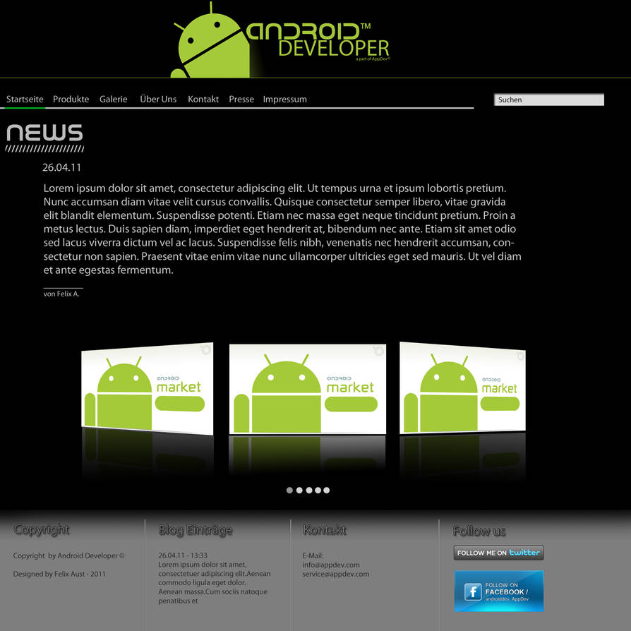 Android Developer Website Design by Lxor on DeviantArt
