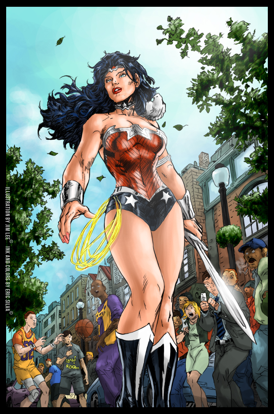 Ink and coloring Wonder Woman