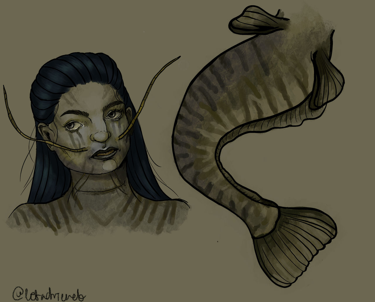Catfish Mermaid by letadriement on DeviantArt