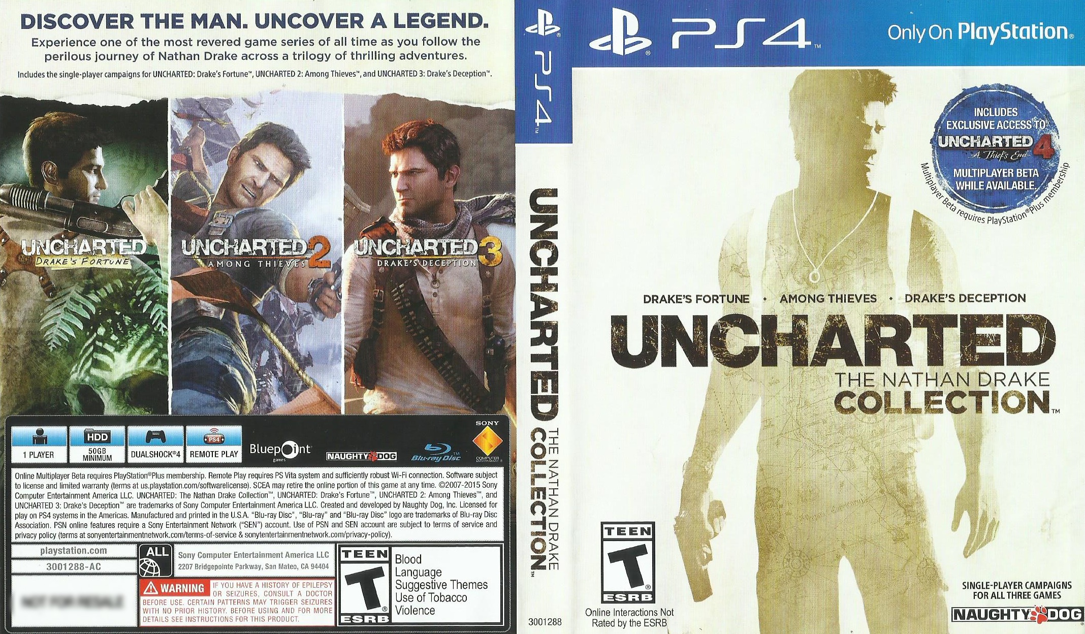 Uncharted: The Nathan Drake Collection (US Cover)