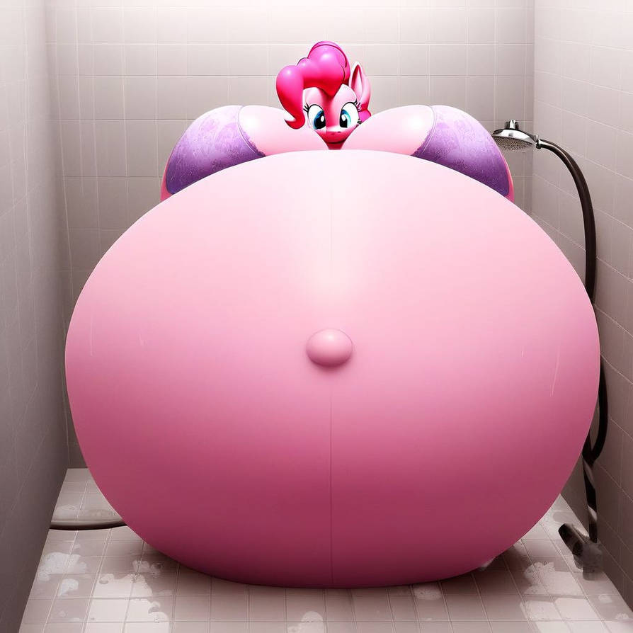 Pink Player Inflation Pinkie Pie Massive Belly Inflation in the shower by ...