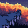 View In The Mountains Pixel Art