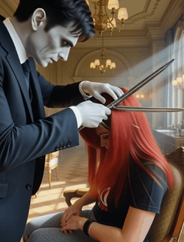 Brandi gets her haircut by edward scissorhands(A.i
