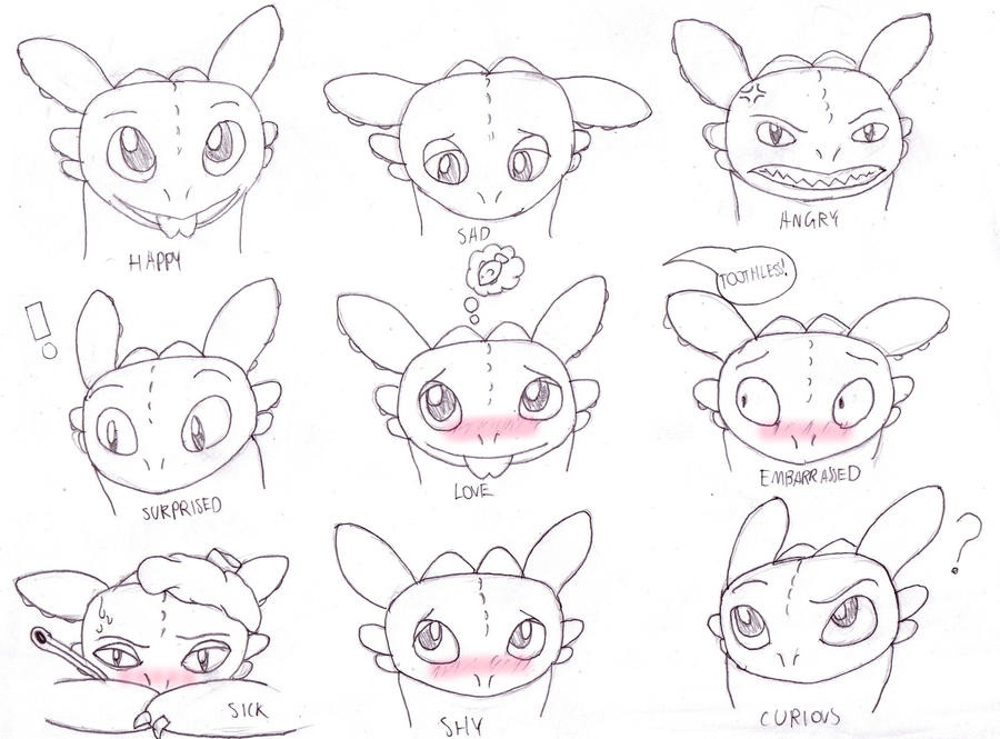 Toothless Emotion Practice by TheGrudge154 on DeviantArt