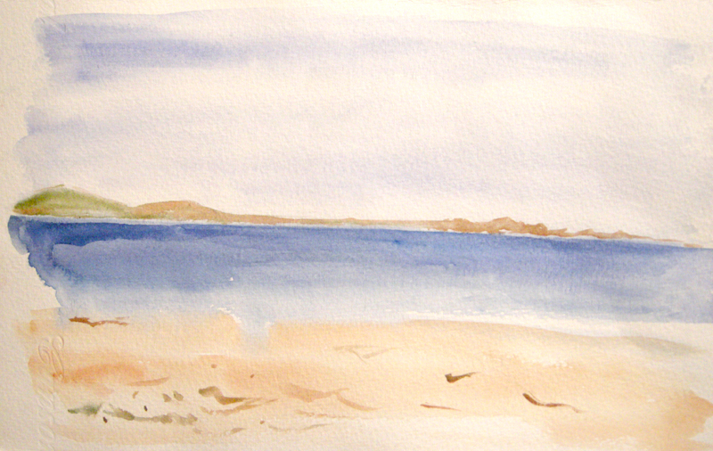 watercolor beach