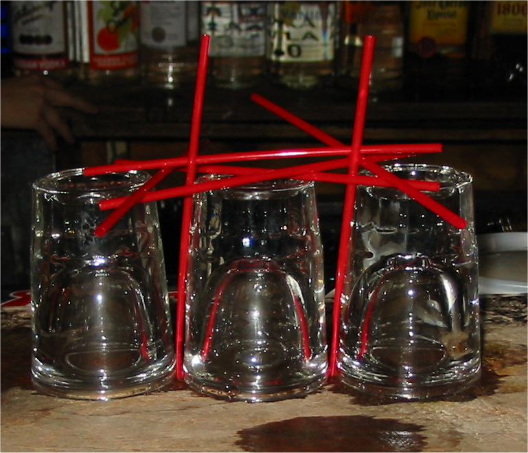 Shot glasses and straws