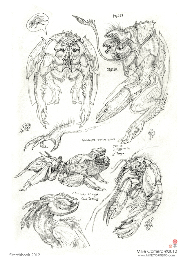 Insectoid Drawing Insectoid Amphipods sketches by MIKECORRIERO on DeviantArt