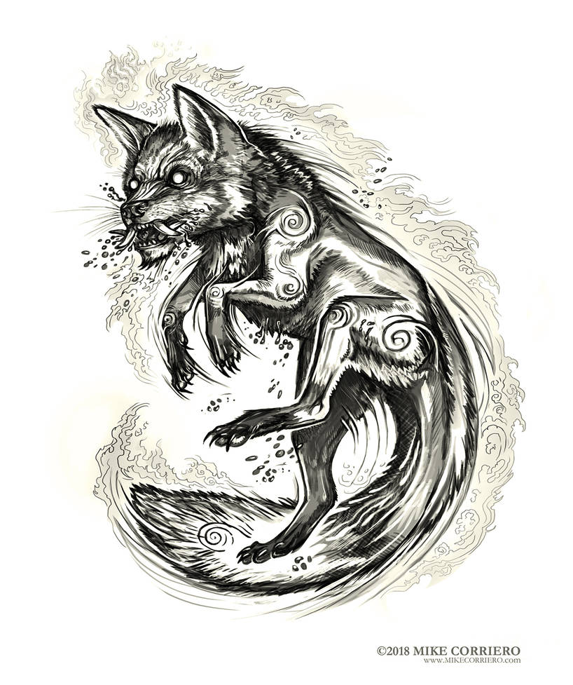 Demon Fox Tattoo commission by MIKECORRIERO on DeviantArt
