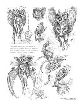 Creature Sketch Page Pixies