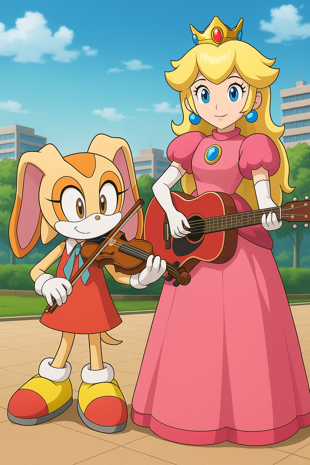 Peach Rabbit Getting Mad Cream the Rabbit and Princess Peach's Insturments by TGVDuplexJoel255 ...