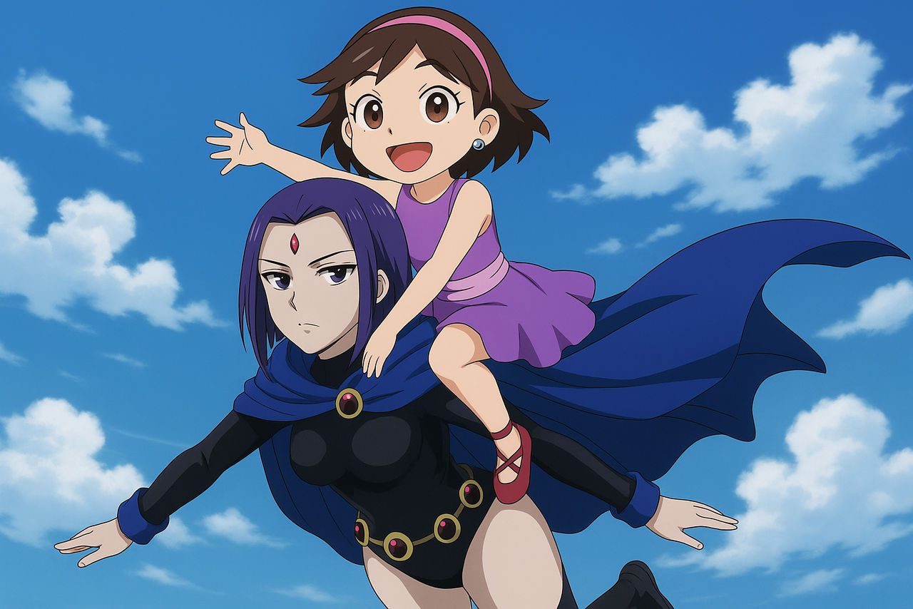 Raven Ride Raven gives June a flying ride in the sky by TGVDuplexJoel255 on DeviantArt
